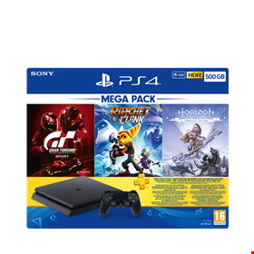 PS4 500GB Mega Paket(HZD-CE+GTS+RC+3ayP)                        Oyun Konsolu